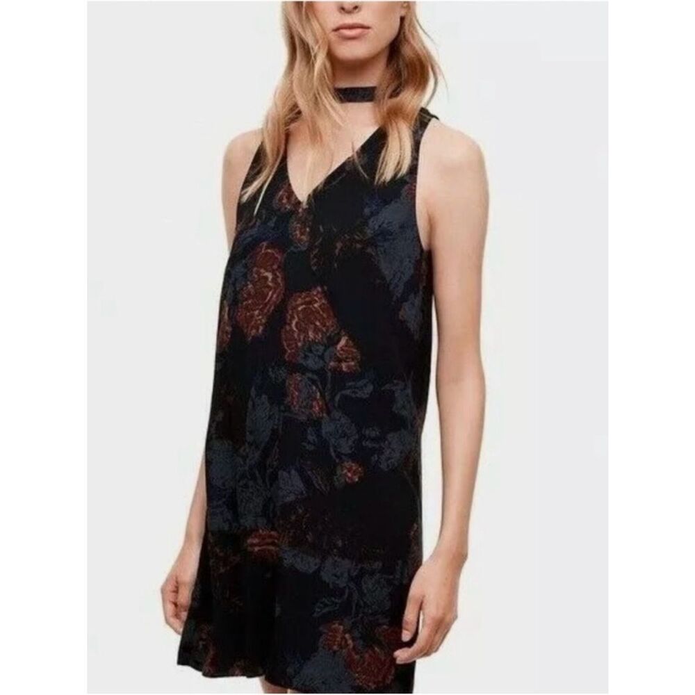 Aritzia Wilfred Ethere Floral Choker Mini Dress